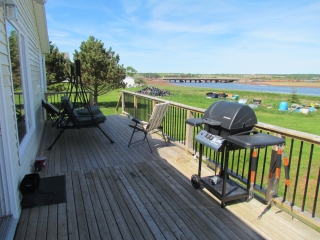 Deck with barbeque